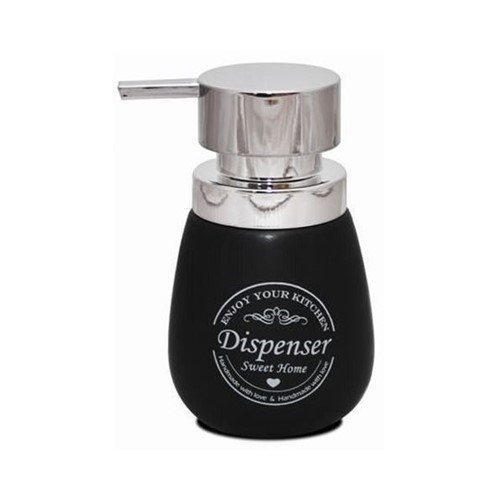 DISPENSADOR JABON NEGRO CERAMICA 14.5CMS